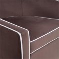 thumbnail image 4 of Keely Maple Brown Velvet with Cream Welt Barrel Swivel Chair, 4 of 7
