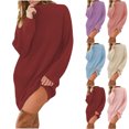 thumbnail image 1 of Gspmoly Robes pour Femmes, Robe Décontractée Ample à Col Semi-Montant à Manches Longues en Tricot Uni pour Femmes, Robes de Mariage pour Femmes Offres des Fêtes, 1 of 6