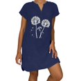 thumbnail image 2 of Ovzne Robes pour Femmes 2025 Robe de Plage Mode pour Femmes Ample Décontractée Col en V Manches Courtes Robes d'Été Robe de Printemps Manches Courtes Liquidation, 2 of 6
