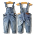 thumbnail image 4 of KIDSCOOL SPACE Little Girl Boy Ripped Denim Cute Slim Pants Jean Overalls,6-7 Years, 4 of 8