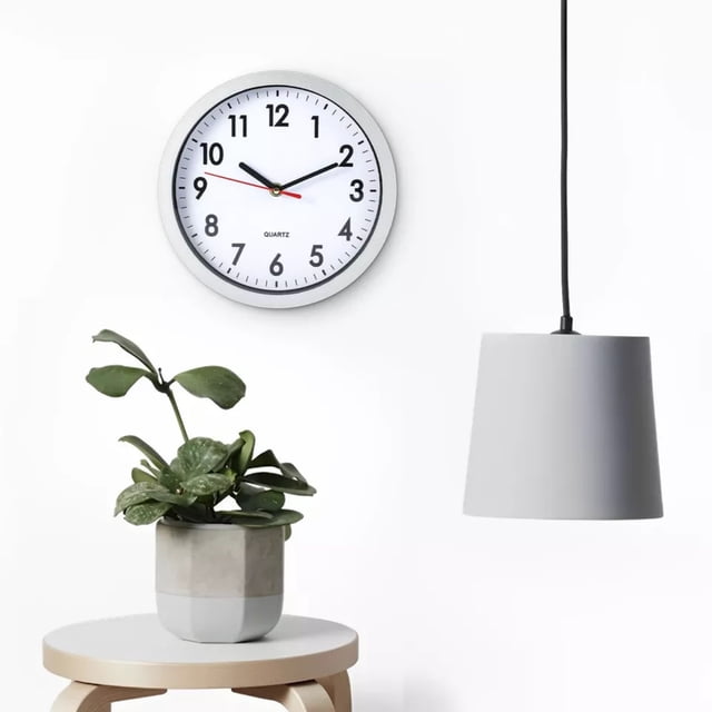 WIFKLSIIPG Round Wall Clock Bedroom Kitchen Clocks Quartz Sweep Movement Home(White)