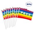 thumbnail image 1 of 50/100Pcs Mini Peace Flag Rainbow Pacifist Flag Hand Held Polyester Peace Flag, 1 of 6