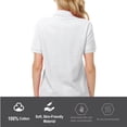 thumbnail image 3 of Basico Polos Blancs à Col pour Femmes 100 % Coton Manches Courtes Polos de Golf pour Femmes et Adolescentes, 3 of 6