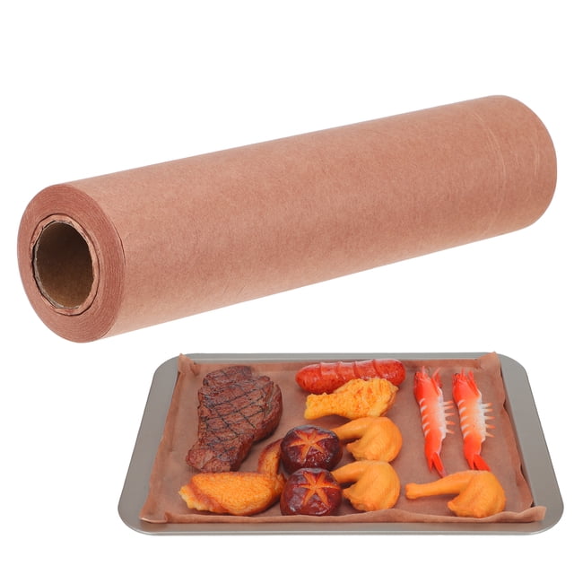 SHISUYAN 1 Rouleau Papier de Boucher Papier Anti-Graisse Feuille de Papier de Cuisson Doublure en Papier pour Friteuse à Air Chaud Feuille de Papier Kraft de Cuisine Papier Parchemin pour le Gril