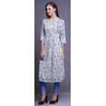 thumbnail image 4 of Bimba Robes Longues Droites pour Femmes Imprimées Manches 3/4 Vêtements Indiens, 4 of 6