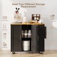 thumbnail image 2 of Walsunny Kitchen Island on Wheels with Storage Cabinet & 3 Drawer, 39.7" Width Rolling Kitchen Table, Cart Handle for Towel Rack or Free Mobility Black, 2 of 10