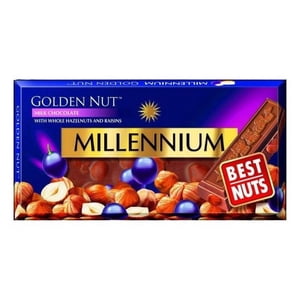 MILLENNIUM Golden Nut milk Chocolate with whole hazelnuts and raizins