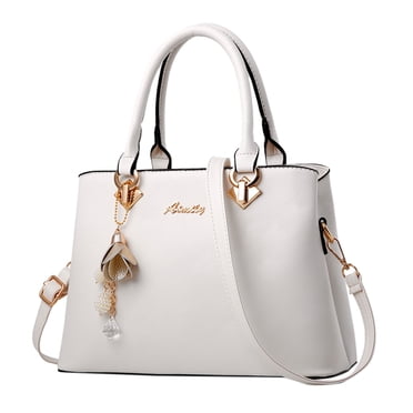 Bmisegm Womens Tote Bag Fashion Handbags Ladies Purse Satchel Shoulder Bags Tote Leather Bag for Ladies Tote Bag Insert Organizer White One Size
