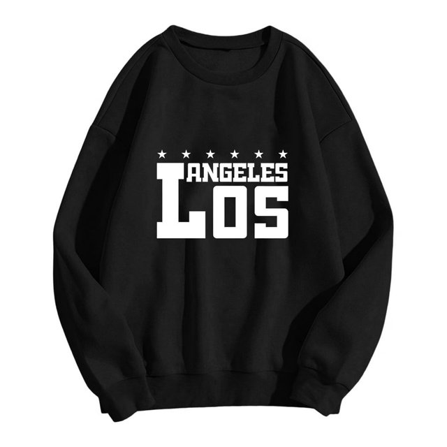 MesaSe Sweatshirt Femme Sweat-Shirt Col Rond Pull Lettre Print Hoodie