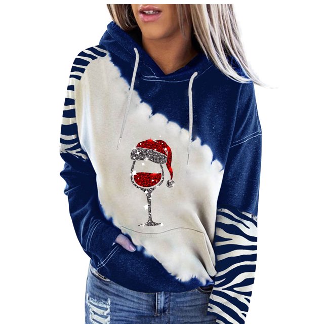 Penkiiy Sweat à Capuche pour Femmes Pull d'Hiver Chaud Décontracté à Manches Longues Mode avec Poches Bleu Y2K