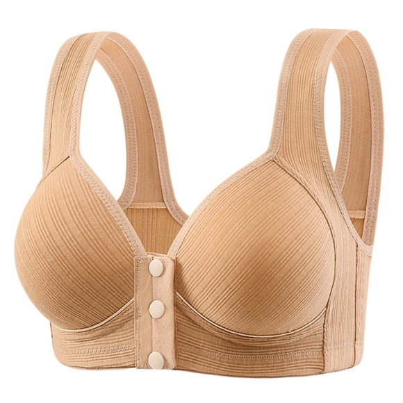 Plebaso Soutiens-gorge à Fermeture avant pour Femmes, Soutiens-Gorges Légers Sans Armatures, Bonnets Fins, Soutiens-Gorge T-Shirt à Couverture Complète pour Femmes