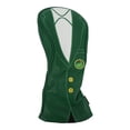 thumbnail image 2 of Golf Club Head Covers, PU Leather Waterproof Headgear Set with Interchangeable No. Tags, Simple Convenient to Use, Elastic Neckline, Soft Thick Lining, Green Jacket Design, 2 of 7