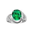 thumbnail image 1 of RYLOS Bagues pour Femmes Bague en Argent Style Classique de Designer Ovale 12X10MM Bague Solitaire en Pierre Précieuse Mai Émeraude Bijoux pour Femmes Taille 10.5, 1 of 7