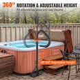 thumbnail image 4 of VEVOR Hot Tub Handrail, 360 Rotatable Spa Side Handrail with 48"-63" Adjustable Height, Rust-proof Aluminum Spa Step Hot Tub Hand Rail with Slide-Under Mount Base for Indoor & Outdoor, 600LBS Capacity, 4 of 9