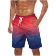 thumbnail image 1 of Plebaso Beach Shorts for Men Gradient Print Casual Shorts Drawstring Lightweight Summer Fashion Shorts, 1 of 5