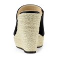 thumbnail image 3 of BLISSFUL STEP Chaussures pour Femmes Talon Compensé Bout Ouvert Espadrilles Mules à Plateforme Noir 7, 3 of 8