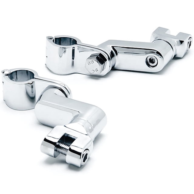 Krator Chrome 1" Engine Guard Bowleg Foot Peg Clamps Compatible with Harley-Davidson Roadking Classic Inj Motorcycle