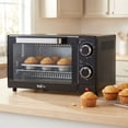 thumbnail image 3 of Total Chef 4-Slice Toaster Oven with Timer and Temperature Control (1,000 Watts), Versatile Oven for Toasting & Baking, 3 of 11