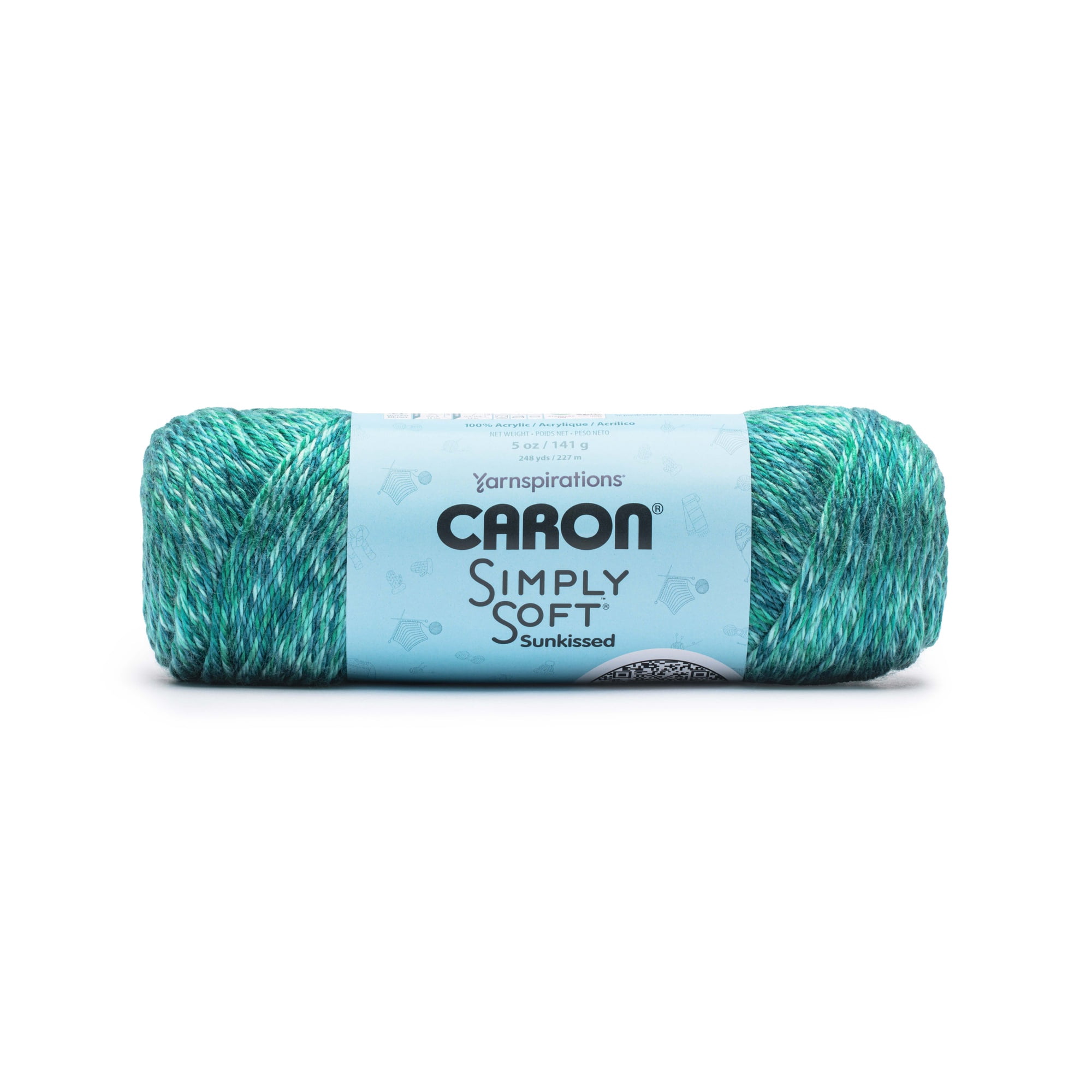 Caron® Simply Soft Sunkissed™ #4 Worsted (Medium) Acrylic Yarn, Turquoise Tonal 5oz/141g 248 Yards