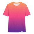 thumbnail image 3 of Yuyuzo Short Sleeve T Shirts for Women Round Neck Shirts Gradient Color Summer Tops Plus Size, 3 of 3