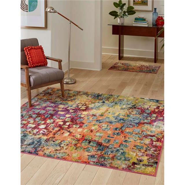 Unique Loom 3126074 8 x 8 Pi Lierre Jardin Carré Tapis & 44; Multi Couleur
