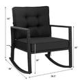 thumbnail image 2 of Gymax 2PCS Outdoor Wicker Rocking Chair Patio Rattan Single Chair Glider w/ Black Cushion, 2 of 9