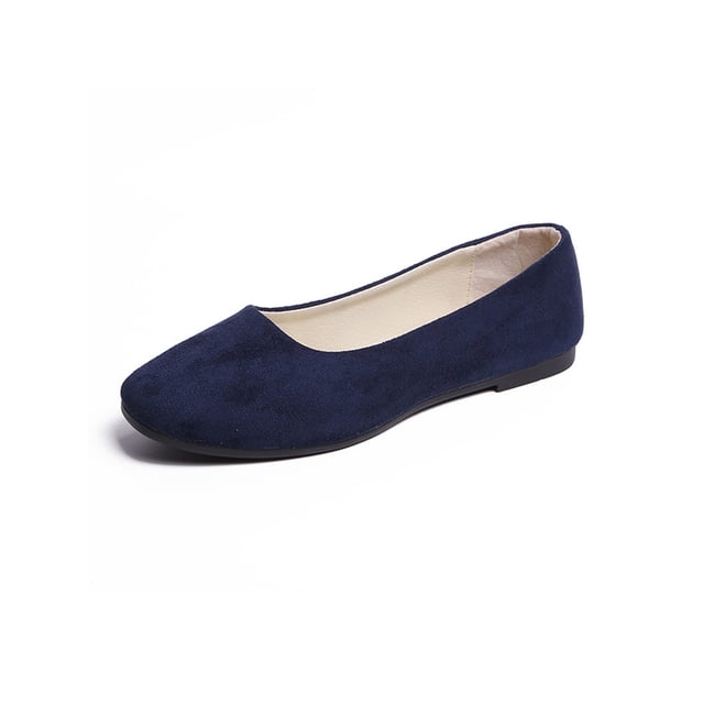 MAWCLOS Chaussures Décontractées pour Femmes Chaussures de Marche Confort à Enfiler Ballerines Mode Bout Carré Ballerine de Soirée Noir Bleu 7
