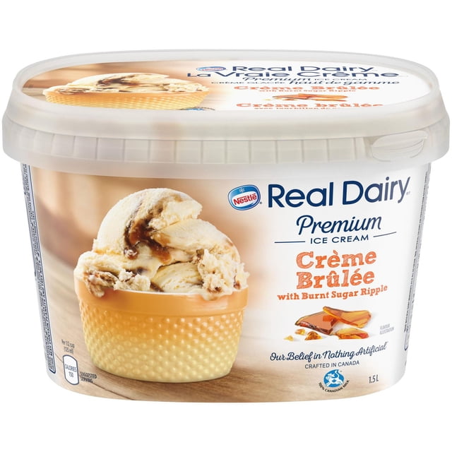 REAL DAIRY Crme Brle Premium Ice Cream, 1.5 L