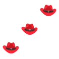 thumbnail image 3 of Decodeary Chapeau de Cowboy Western Outback à Canaux Intérieur Chapeau de Cowboy Classique à Grand Bord Offre Rouge Ensemble de 3, 3 of 6