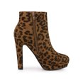 thumbnail image 3 of Unique Bargains Women's Round Toe Side Zipper Block High Heel Ankle Boots Leopard 7.5, 3 of 7