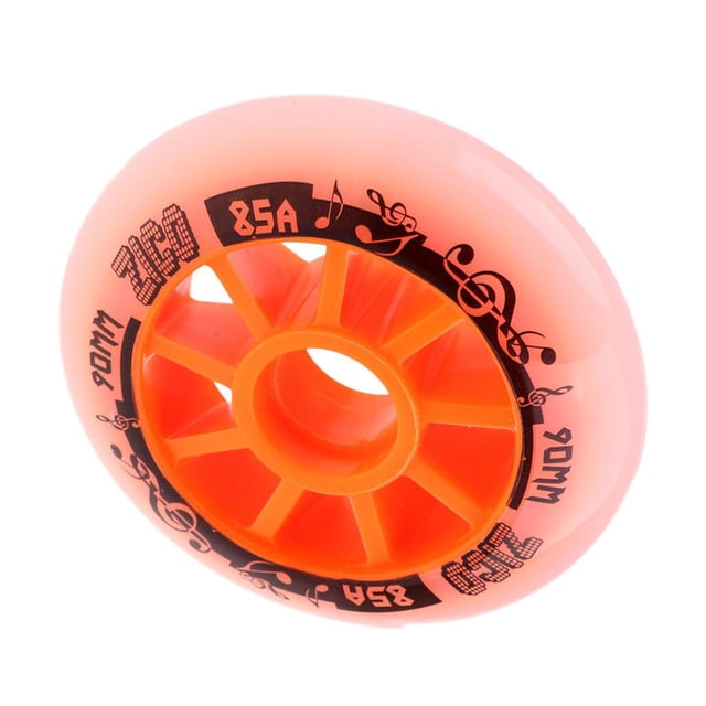 jinwen Roues de Patins à Roues Alignées d'Extérieur en PU Remplacer Roues pour Course 90mm/100mm/110mm Orange