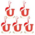 thumbnail image 1 of Agiferg Noël Petit Chapeau Rouge Lettre Pendentif DIY Nom Inscriptible 26 Lettre Pendentif 5PCS, 1 of 5