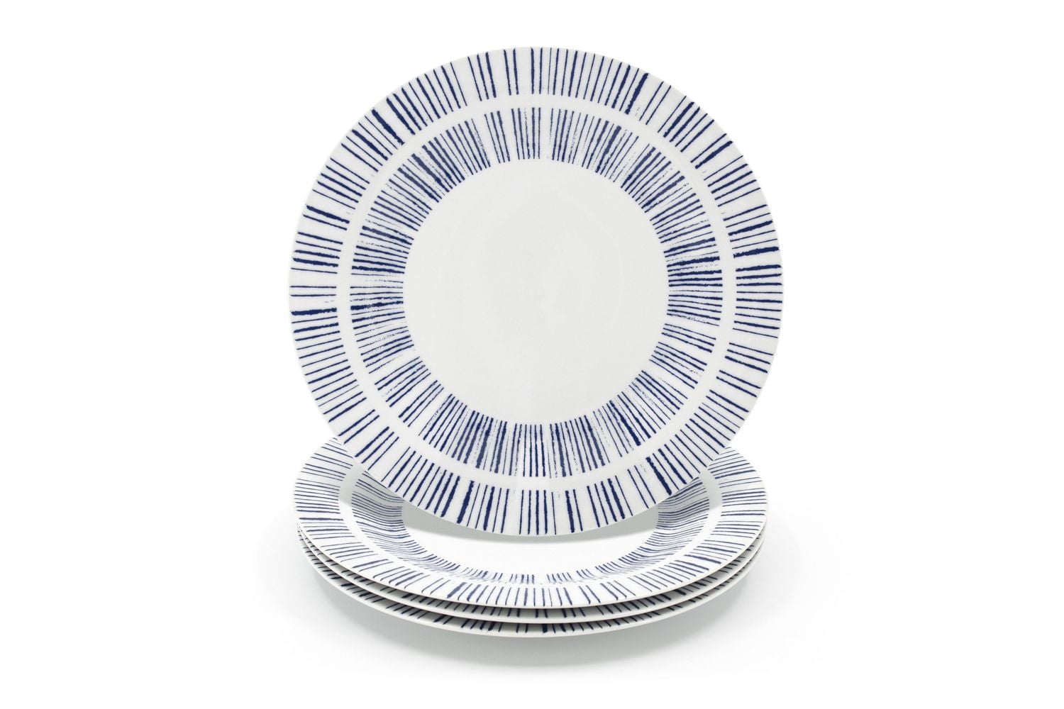 Mainstays Assiette plate à imprimé spirale d'encre, lot de 4