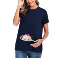 thumbnail image 3 of Hauts à Manches Courtes pour Femmes Mode Couleur Unie Imprimé Manches Courtes Femme Enceinte Décontractée Vêtements Hauts Manches Courtes pour Femmes Hauts Manches Courtes pour Femmes, 3 of 6
