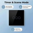 thumbnail image 5 of 3-Way Smart Switch Wall Light Touch Control, Compatible with Alexa Google Assistant, WiFi Bluetooth 433MHz RF, Black, 5 of 5