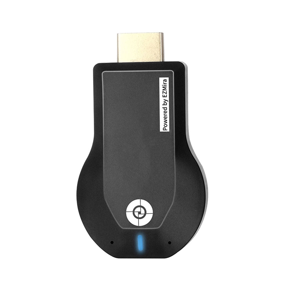 Black Anycast M2 Plus TV Stick with Cortex-A9 1.2GHz CPU, 128MB RAM, ABS Material - Includes 2-in-1 USB WiFi Cable and User Manual, Compact 4.1x4.1x0.8in Design for Wireless HD Screen Mirroring from