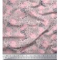 thumbnail image 1 of Soimoi Pink polyester Crepe Fabric Leopard Animal Skin Print Fabric by Yard 52 Inch Wide, 1 of 3