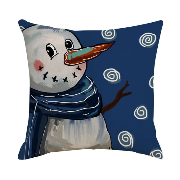 Offres du Vendredi Fou 2024 XWSHYW Noël Nouveau Bonhomme de Neige Housse de Coussin de Noël Décoration Housse de Coussin en Lin de Noël pour Canapé