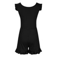 thumbnail image 4 of Girls Swimsuit with Chest Pad Ruffle Trim One Piece Bathing Suit Solid Swimsuits Ruched Sleeveless Swimwear for 7-16 Years, 4 of 7