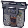 thumbnail image 2 of Waterproof Nylon Foldable Mesh Organizer: Transparent Travel Toiletry Bag for Shower, Makeup & Beach - Lightweight Portable Storage Pouch with See-Through Design for Easy Access & Space-Saving (White), 2 of 6