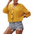 thumbnail image 1 of CAROOTU Cardigan Court à Manches Longues pour Femmes, Mode, Crochet, Nouveau, 1 of 8