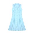 thumbnail image 2 of WIFORNT Robe Longue pour Femmes, Sans Manches à Col Rabattu Boutonnée, Décontractée, de Fête, d'Été, Ligne A, pour Tous les Jours, 2 of 10