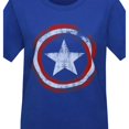 thumbnail image 3 of Captain America T-Shirt Royal pour Femmes avec Bouclier Vieilli-2xlarge, 3 of 8