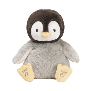 Bébé GUND Animé Kissy la peluche de pingouins, jouet pour bébé d'animaux farcis chantant pour les âges 0 et vers le haut, noir/blanc/gris, 12"