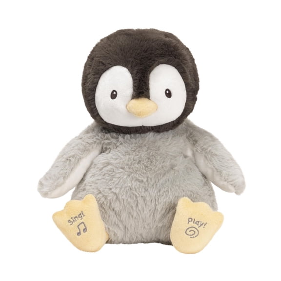 Baby GUND, Peluche animée Kissy le pingouin, pour bébés, noir/blanc/gris, 30,5 cm