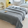thumbnail image 2 of Grey 79X71 Inch Flannel Blanket, Soft & Warm, Solid Color, For Sofa & Bed, All-Season Use, Machine Washable, 2 of 6