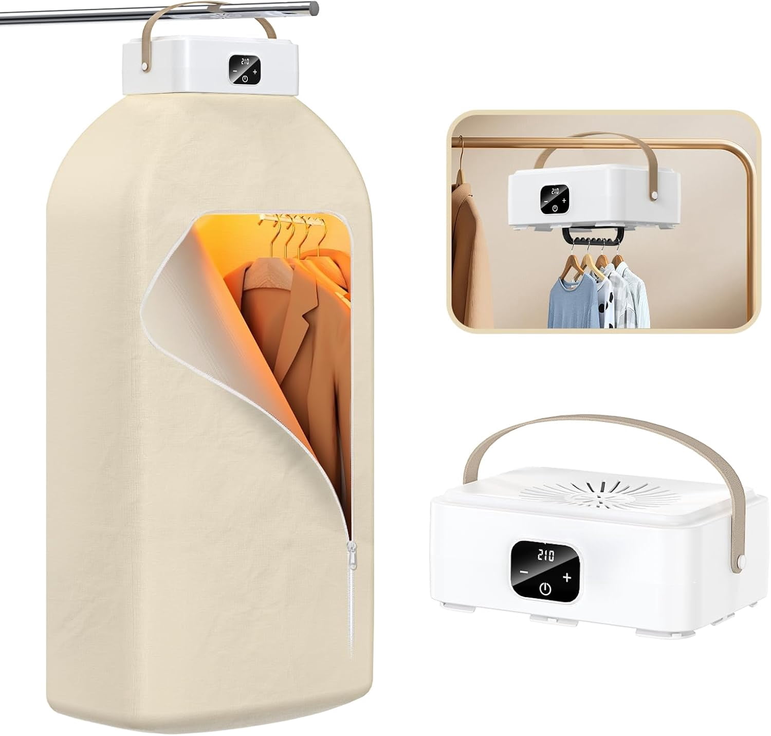 Portable Clothes Dryer, Mini Dryer for Clothes, Portable Dryer for Apartments, Travel, RV, Dorm, Portable Laundry Dryer for Clothes, Underwear, Socks, Foldable Small Compact Clothes Dryer