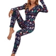 thumbnail image 2 of Faithtur Pyjama Femme Combinaison de Noël Imprimé Dessin Animé une-Pièce, 2 of 7