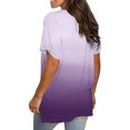 thumbnail image 3 of Blouse Mode Femme à Imprimé Dégradé Col en V Manches Courtes T-Shirt Ample, 3 of 7