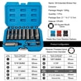 thumbnail image 4 of yeacher 7-Piece 3/8" 65mm Extended Bolt Extractor Set for Rusted, Stripped, and Broken Nuts/Screws, Chrome Molybdenum Steel, Red/Blue/Black Case (Random), 4 of 6
